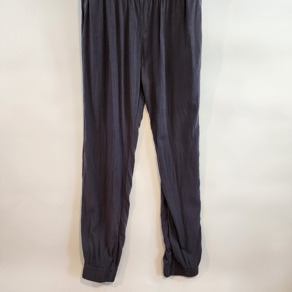Monrow Rayon Jogger Jumpsuit 3/4 Sleeve Cold Shoulder Grey with Pockets sz Md - Picture 5 of 12